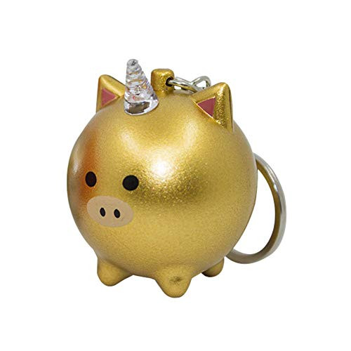 E_House Pop Keychain Gifts Keychains for Women Lovely Cartoon Pig LED Sound Keyring Key Chain Handbag Hanging Decor Toy Gift _ Golden