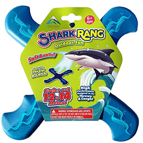 Shark Rang Boomerang _ Great Beginner Boomerang for Kids or Adults. Soft and Safe.