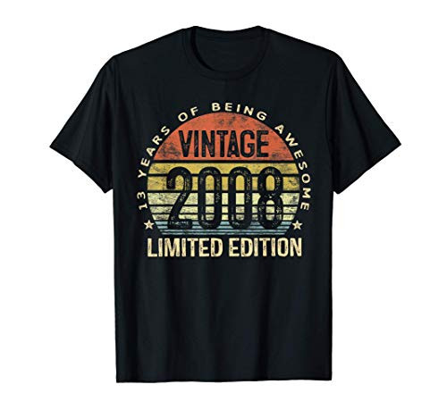 13 Year Old Gifts Vintage 2008 Limited Edition 13th Birthday T_Shirt