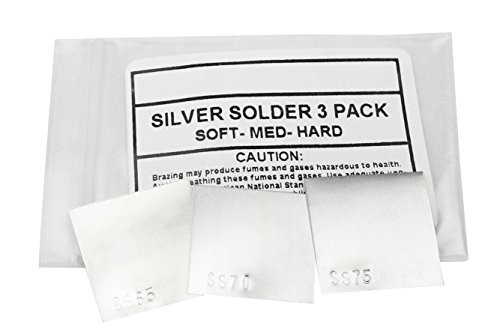 3 Piece Silver Solder Sheet _ 1 DWT Each of Soft Medium Hard Jewelry Making SS65 SS70  and  SS75 Soldering Sheet Set