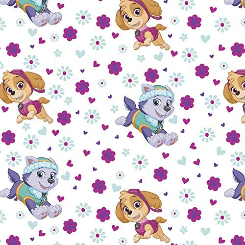 Paw Patrol Pups Flower Power Cotton Fabric by The Yard