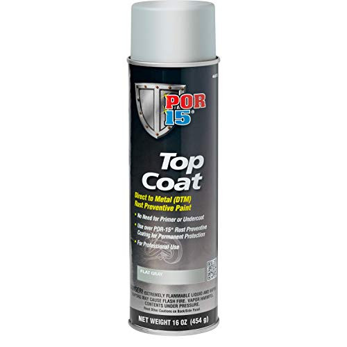 POR-15 46618 Top Coat Flat Gray Spray Paint 16. Fluid_Ounces