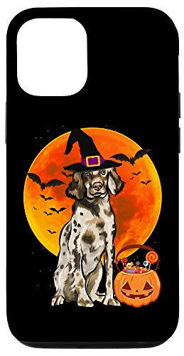 iPhone 12 12 Pro Dog Halloween English Setter Jack O Lantern Pumpkin Case