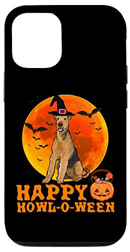 iPhone 12 12 Pro Funny Airedale Terrier Dog Halloween Happy Howl_o_ween Case