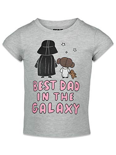 STAR WARS Darth Vader Princess Leia Big Girls Graphic T_Shirt Gray 7_8