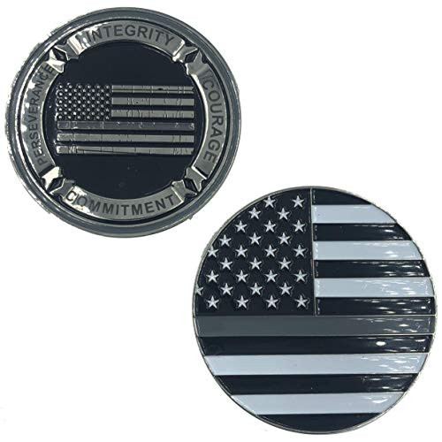 G_021 Thin Gray Line Core Values Challenge Coin Police Correctional Officer Corrections CO