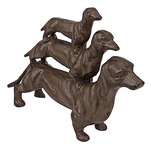 Design Toscano Stacked Hot Dogs Dachshund Cast Iron Statue Design Toscano Stacked Hot Dogs Dachshund Cast Iron Statue