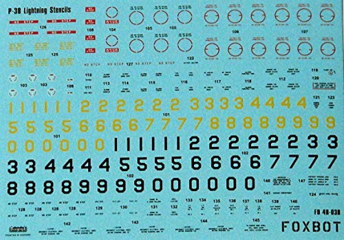 Decal for Stenchils for P_38 Lightning 1 48 Scale Foxbot 48_030 _ Model Kit