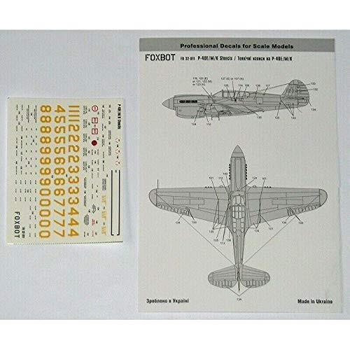 Decals for Stencils for Curtiss P_40E M K 1 32 Scale Foxbot 32_011