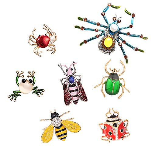 7 Pieces Halloween Fashion Enamel Brooch Pins Animals Brooch Pins Crystal Rhinestone Insect Themed Brooch Pins for Women Ladies Jewelry 7 Pieces Halloween Fashion Enamel Brooch Pins Animals Brooch Pins Crystal Rhinestone Insect Themed Brooch Pins for Women Ladies Jewelry