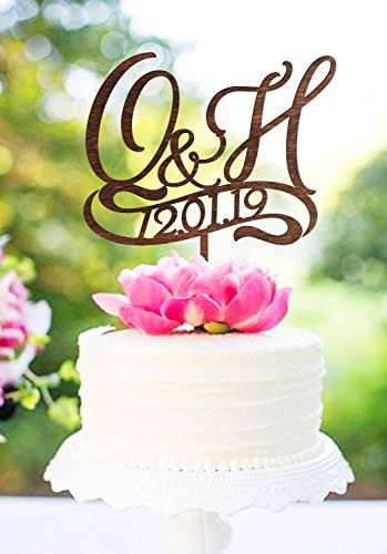 Cake Topper_H cake topper_ wedding cake toppers_ cake toppers for wedding_ rustic cake topper_ initials cake topper_ monogram wood_ O cake topper_Wedding Birthday