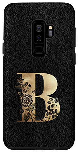 Galaxy S9 Plus  Initial B Monogram Vintage Floral Stencil Phone Case