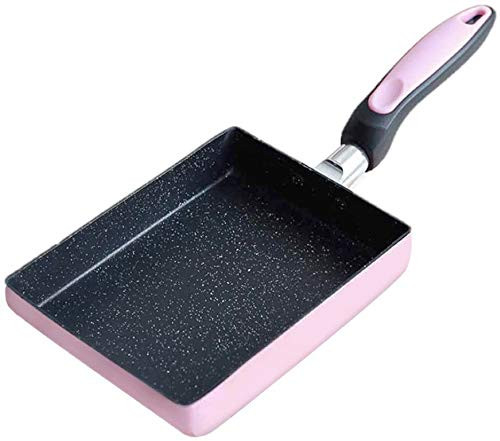 IAXSEE Tamagoyaki Pan Japanese Omelette Pan_ Non_stick Coating Square Egg Pan to Make Flawless Omelets or Crepes 5.1x7.1Inch _Pink_ IAXSEE Tamagoyaki Pan Japanese Omelette Pan_ Non_stick Coating Square Egg Pan to Make Flawless Omelets or Crepes 5.1x7.1Inch _Pink_