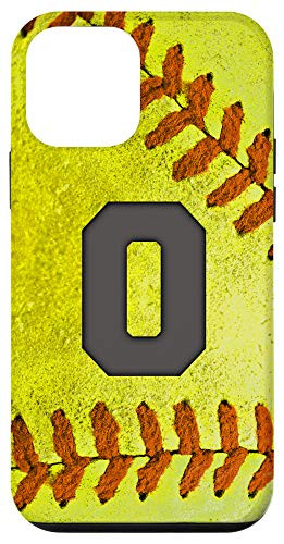 iPhone 12 mini Softball Phone Case with letter O Softball Player Name Gift Case