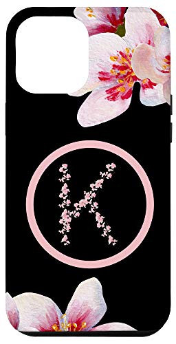 iPhone 12 Pro Max Letter K Personalized Initial K Cherry Blossoms Floral Gift Case