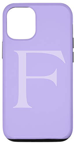 iPhone 12 12 Pro Lavender Gray Letter F Initial Monogram Light Purple Lilac Case