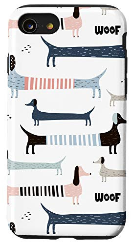 iPhone SE _2020_   7   8 Dachshund Weenie Weiner Dog Blue Pink White Pattern AEN191 Case