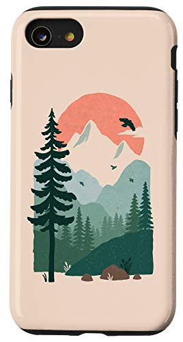 iPhone SE _2020_   7   8 Watercolor Sunrise Forest Mountains Nature Soft Colors Phone Case