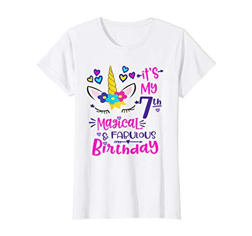 It's My 7th Magical  and  Fabulous Birthday 7 Year Old Unicorn T_Shirt