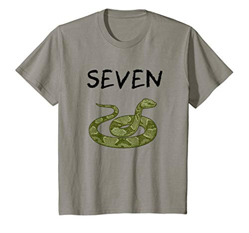 Kids 7 Year Old Snake Reptile Birthday Party 7th Birthday T_Shirt