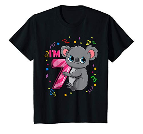 Kids 7th Birthday Shirt For Girls Koala Bear 7 Years Old T_Shirt