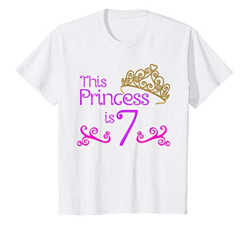 Kids 7th Birthday T_Shirt for 7 Year Old Girls