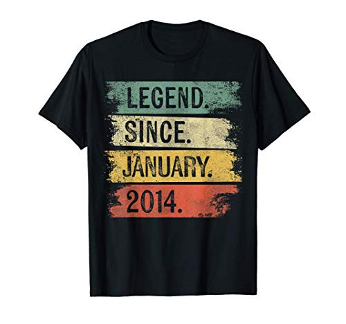 Legend Since January 2014 7 Year Old 7th Birthday Gifts T_Shirt