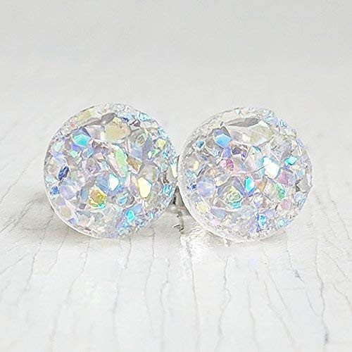 Mini Opal Druzy on Surgical Steel _ Stud Earrings _ Hypoallergenic