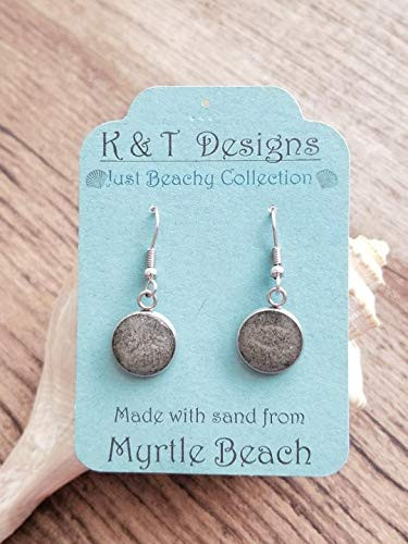 Myrtle Beach South Carolina Beach Sand Dangle Earrings