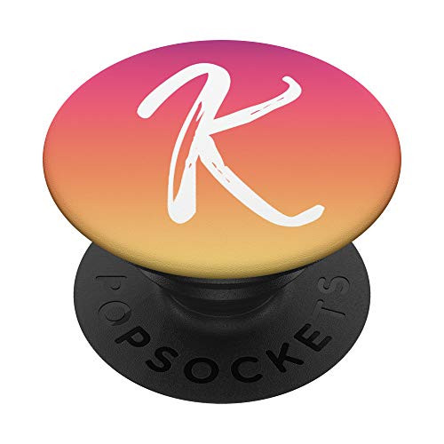 Pink Ombre Gradient Letter K Initial Monogram K PopSockets Grip and Stand for Phones and Tablets