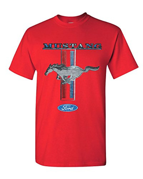 Ford Mustang Classic T_Shirt GT Cobra Boss 302 Mach 1 Cotton Tee Red L Ford Mustang Classic T_Shirt GT Cobra Boss 302 Mach 1 Cotton Tee Red L