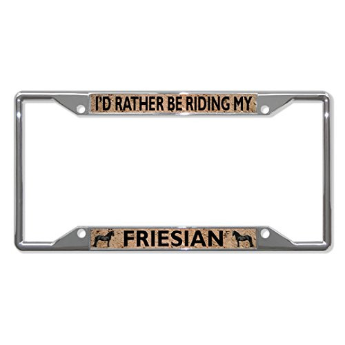 Fastasticdeals I'd Riding My Friesian Horse Horses License Plate Frame Tag Holder Cover
