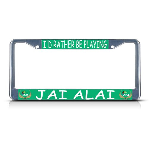 Fastasticdeals I'd Rather Be Playing Jai Alai License Plate Frame Tag Holder Cover Fastasticdeals I'd Rather Be Playing Jai Alai License Plate Frame Tag Holder Cover