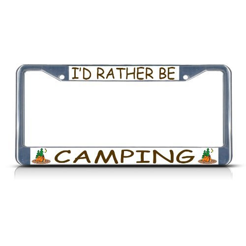 Fastasticdeals I'd Rather Be Camping License Plate Frame Tag Holder Cover Fastasticdeals I'd Rather Be Camping License Plate Frame Tag Holder Cover