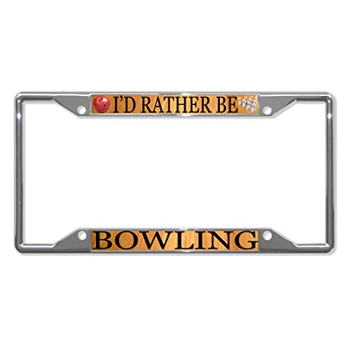 Fastasticdeals I'd Rather Be Bowling License Plate Frame Tag Holder Cover Fastasticdeals I'd Rather Be Bowling License Plate Frame Tag Holder Cover