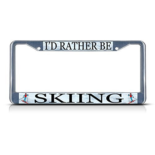 Fastasticdeals I'd Rather Be Skiing License Plate Frame Tag Holder Cover Fastasticdeals I'd Rather Be Skiing License Plate Frame Tag Holder Cover