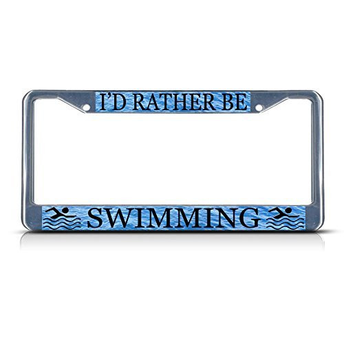 Fastasticdeals I'd Rather Be Swimming License Plate Frame Tag Holder Cover Fastasticdeals I'd Rather Be Swimming License Plate Frame Tag Holder Cover