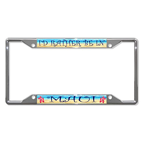 Fastasticdeals I'd Rather Be in Maui Hawaii License Plate Frame Tag Holder Cover Fastasticdeals I'd Rather Be in Maui Hawaii License Plate Frame Tag Holder Cover