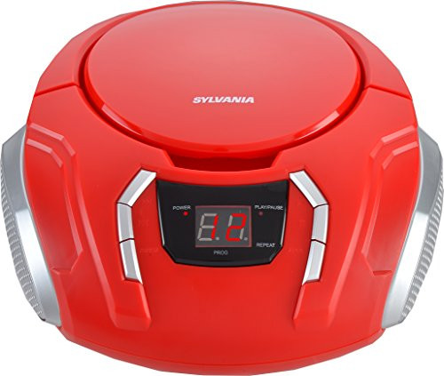 Sylvania Portable CD Boombox with AM/FM Radio (Red)