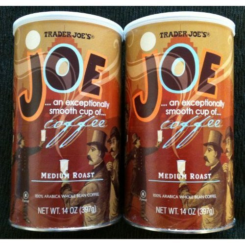 Trader Joe's Joe Coffee, Medium Roast, 100% Arabica Whole Bean Coffee with an Exceptionally Smooth CUP of Coffee - 2 Pack of 14 Oz Trader Joe's Joe Coffee, Medium Roast, 100% Arabica Whole Bean Coffee with an Exceptionally Smooth CUP of Coffee - 2 Pack of 14 Oz