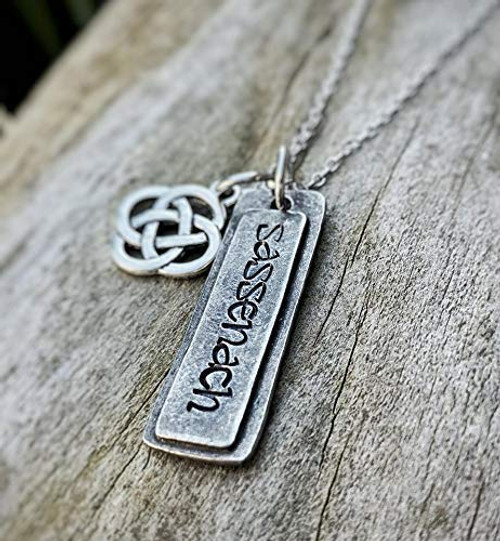 Hand Stamped pewter Sassenach necklace _ Outlander inspired Hand Stamped pewter Sassenach necklace _ Outlander inspired