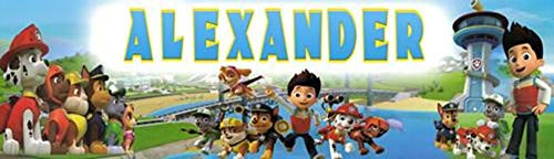 Paw Patrol  3 _ Personalized Birthday Name Poster with Custom Name On it_ Border Mat and Frame Options