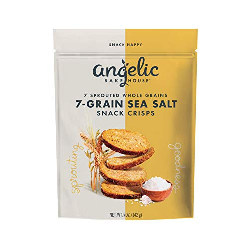 Angelic Bakehouse 7 Grain Sea Salt Snack Crisps_Pack of Sprouted Whole Grain Crackers_ 7_Grain Sea Salt_ 3 Count