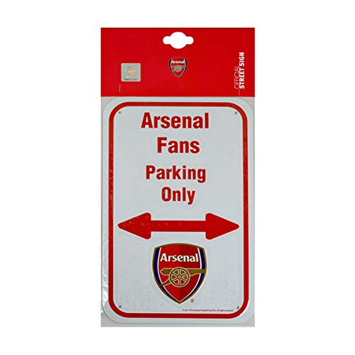 Arsenal FC Official No Parking Metal Sign _One Size_ _White Red_