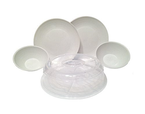 Nordic Ware Microwave Plate, Bowl and Spatter Cover Dinnerware Bundle