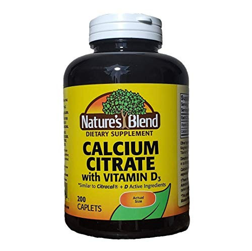 Nature s Blend Calcium Citrate 630 mg with D3 400 IU 200 Caplets