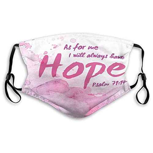 P.Scott Mouth Guard Face Covers for Kids Teens Men Women as me i Will Have Hope Verse Scripture Design a Reusable Cover
