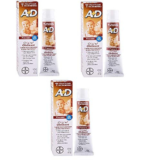 A Plus D Original Diaper Rash Ointment_ Baby Skin Protectant with Lanolin and Petrolatum_ Seals Out Wetness_ Helps Prevent Diaper Rash_ 1.5 Ounce Tube _ Pack of 3