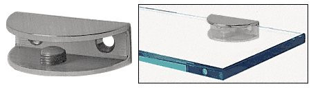 CRL Brushed Nickel Finish Solid Brass Rounded Glass Shelf Clamp