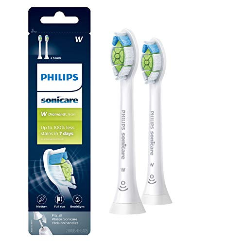Genuine Philips Sonicare DiamondClean replacement toothbrush heads, HX6062/65, BrushSync technology, White 2-pk Genuine Philips Sonicare DiamondClean replacement toothbrush heads, HX6062/65, BrushSync technology, White 2-pk